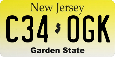 NJ license plate C34OGK