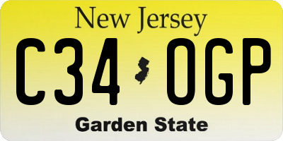 NJ license plate C34OGP