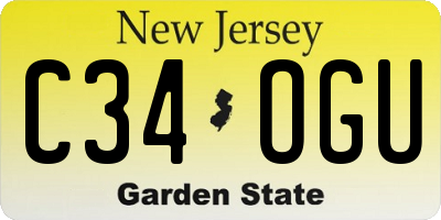 NJ license plate C34OGU