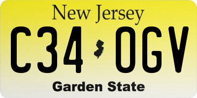 NJ license plate C34OGV
