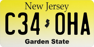 NJ license plate C34OHA