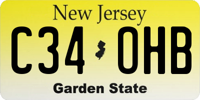 NJ license plate C34OHB
