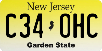 NJ license plate C34OHC