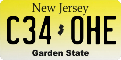 NJ license plate C34OHE