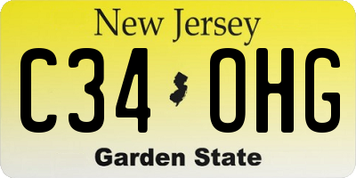 NJ license plate C34OHG
