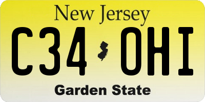 NJ license plate C34OHI