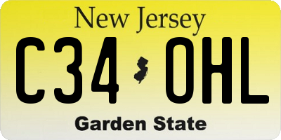 NJ license plate C34OHL