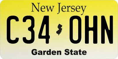 NJ license plate C34OHN