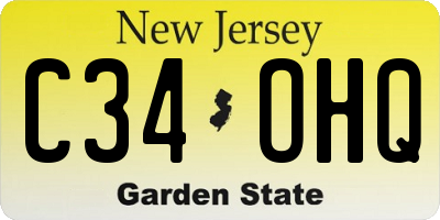 NJ license plate C34OHQ
