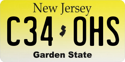 NJ license plate C34OHS