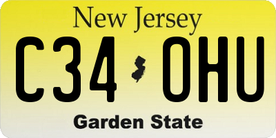 NJ license plate C34OHU