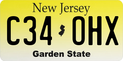 NJ license plate C34OHX