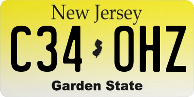 NJ license plate C34OHZ