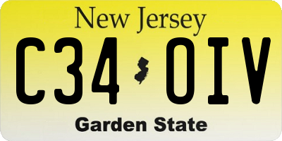 NJ license plate C34OIV