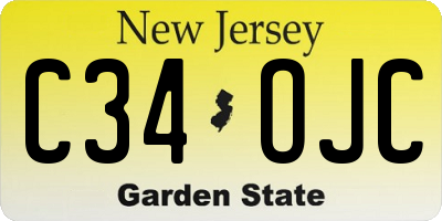 NJ license plate C34OJC