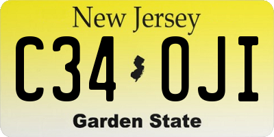 NJ license plate C34OJI