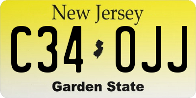 NJ license plate C34OJJ