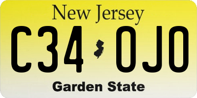 NJ license plate C34OJO