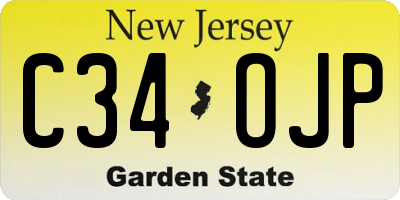 NJ license plate C34OJP