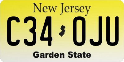 NJ license plate C34OJU