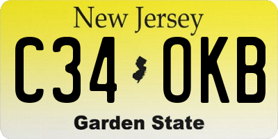 NJ license plate C34OKB
