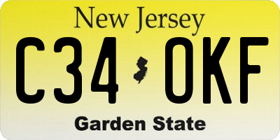 NJ license plate C34OKF