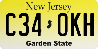 NJ license plate C34OKH