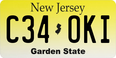 NJ license plate C34OKI