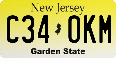 NJ license plate C34OKM