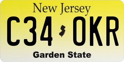 NJ license plate C34OKR