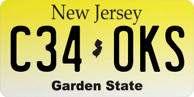 NJ license plate C34OKS