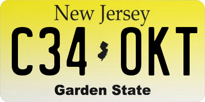NJ license plate C34OKT