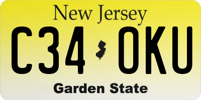 NJ license plate C34OKU