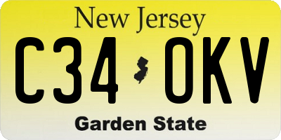 NJ license plate C34OKV