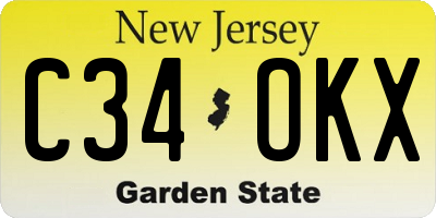 NJ license plate C34OKX