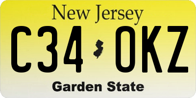 NJ license plate C34OKZ