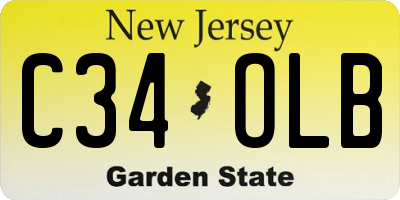 NJ license plate C34OLB