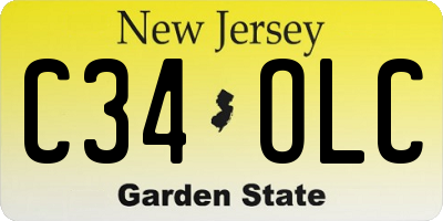 NJ license plate C34OLC
