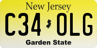 NJ license plate C34OLG