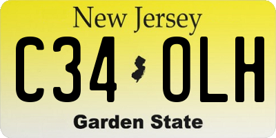 NJ license plate C34OLH