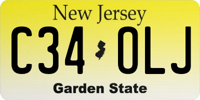 NJ license plate C34OLJ