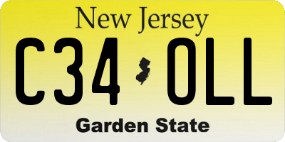 NJ license plate C34OLL