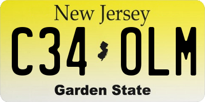 NJ license plate C34OLM