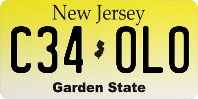NJ license plate C34OLO