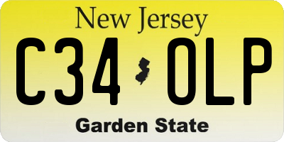 NJ license plate C34OLP