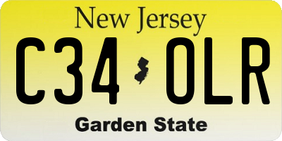 NJ license plate C34OLR