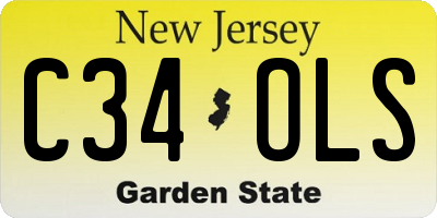 NJ license plate C34OLS