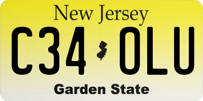NJ license plate C34OLU
