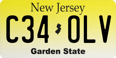 NJ license plate C34OLV