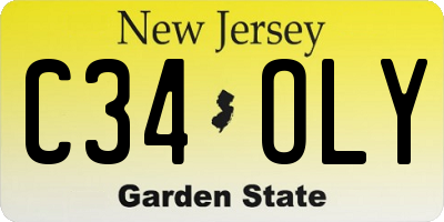 NJ license plate C34OLY